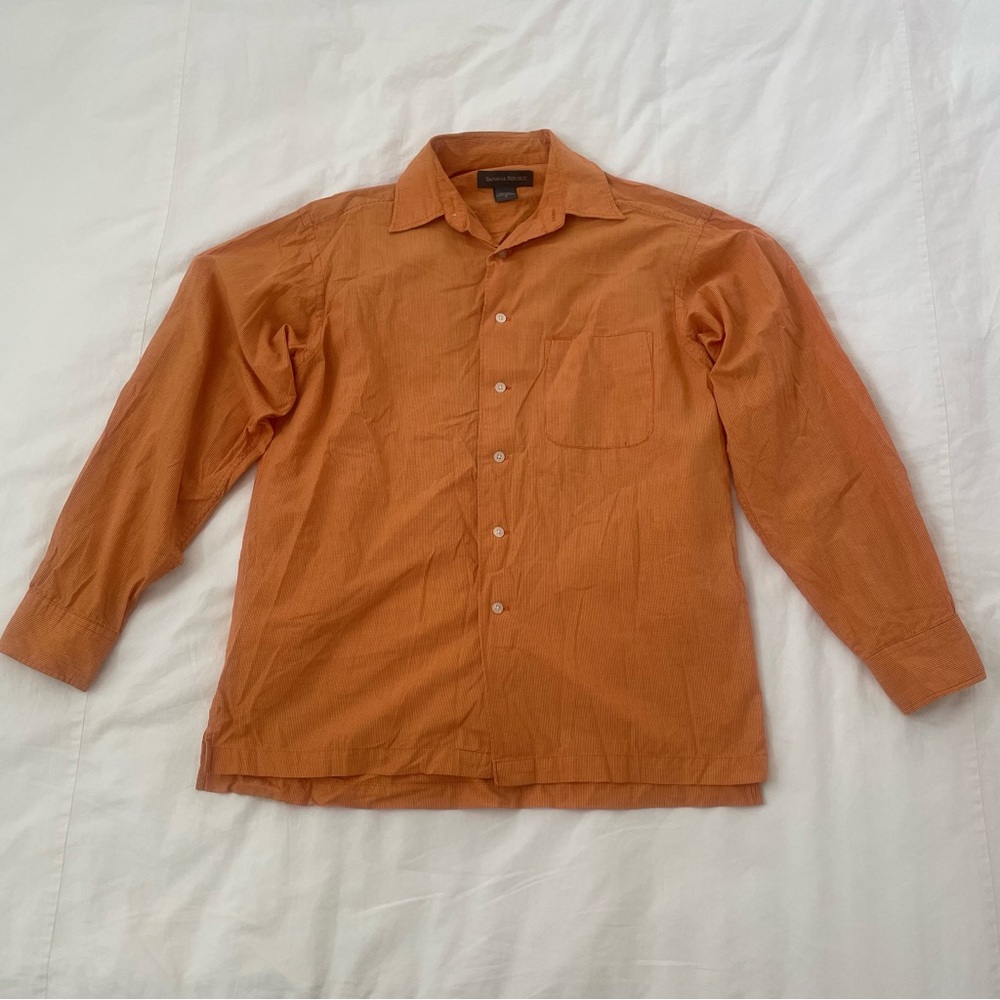 Banana Republic Orange Checkered Button Shirt